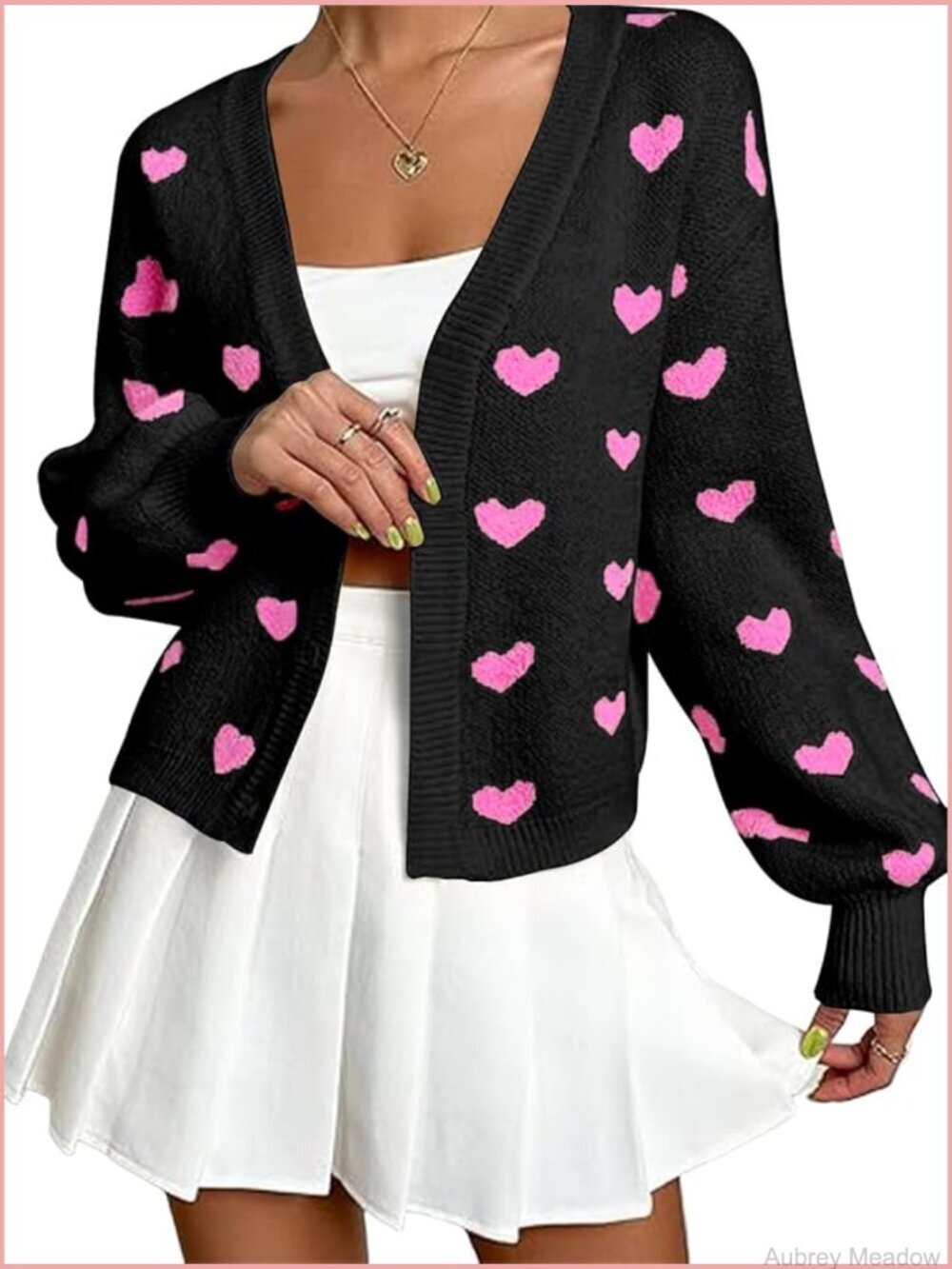 Long Sleeve Floral Print Open Front Knit Y2k Sweater Cardigan